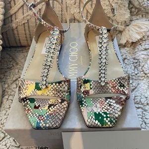 Jimmy Choo Belle Embellished Sandals, 6.5